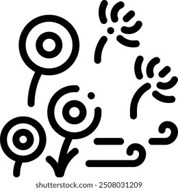 dandelion icon. Thin Linear Style Design Isolated On White Background