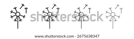 Dandelion icon vector illustration, line design icon. Editable strokes.