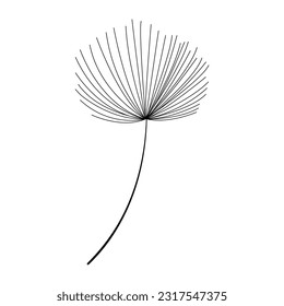 Diseño del logotipo de la ilustración del vector del icono de Dandelion