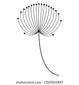 Diseño del logotipo de la ilustración del vector del icono de Dandelion