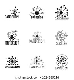 Dandelion icons set. Simple set of 9 dandelion vector icons for web isolated on white background