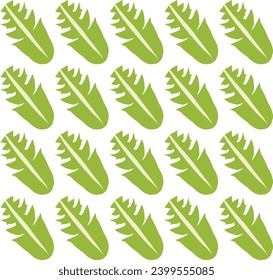 Dandelion leaf seamless pattern clipart isolated on white. Stock vector illustration