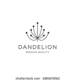 Dandelion line logo design template