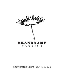 dandelion logo cartoon icon design template black modern flat vector illustration