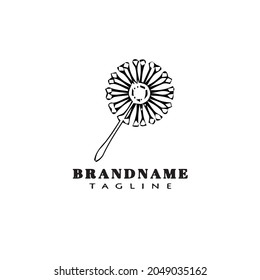 dandelion logo cartoon icon design template modern isolated vector illustration
