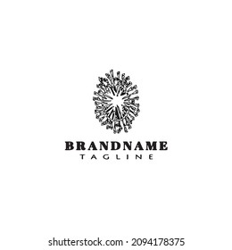 dandelion logo cartoon icon design template creative modern isolated vector illustration