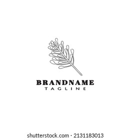 imagen del logotipo de dandelion caricatura plantilla de diseño de icono negro ilustración de vector aislado