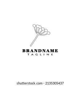 dandelion logo cartoon icon design template black modern isolated illustration