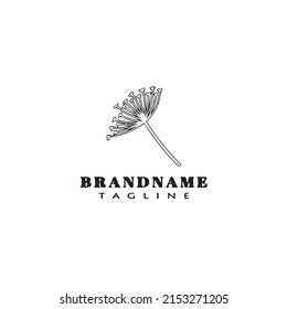 dandelion logo cartoon icon design template black modern vector illustration