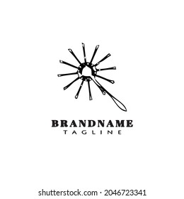 dandelion logo cartoon icon template black modern isolated vector illustration