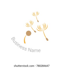 Dandelion logo. Company logo vector isolated on white background. Evergreen icon. Nature reserve icon. Eco icon.