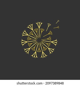 Concepto del logo de Dandelion. Diseño sencillo y moderno con el logotipo de los dientes de león.