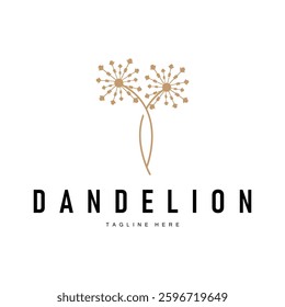 dandelion logo concept wallpaper background design illustration dandelion plant template flying
