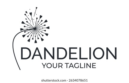 Dandelion logo design vector icon template illustration