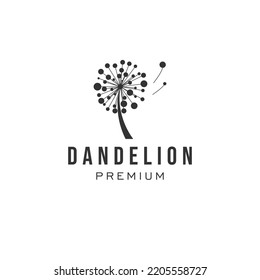 Dandelion Logo Hipster Vintage Vector Icon Illustration