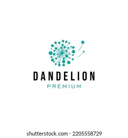 Dandelion Logo Hipster Vintage Vector Icon Illustration