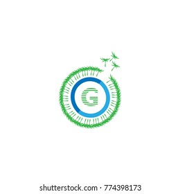 dandelion logo. letter g vector illustration eps 10