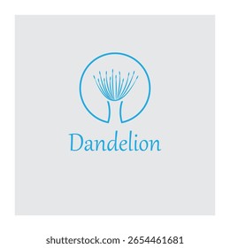 Logotipo de diente de león simple Vector y símbolo