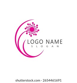 Dandelion logo simple vector and symbol