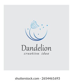 Dandelion logo simple vector and symbol