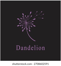 Dandelion logo simple vector and symbol