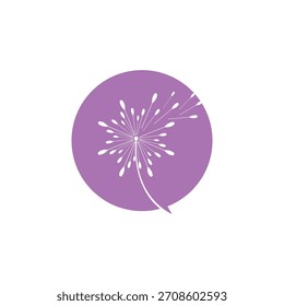 Dandelion logo simple vector and symbol