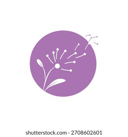 Dandelion logo simple vector and symbol
