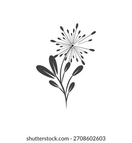 Dandelion logo simple vector and symbol