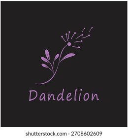 Logotipo de diente de león simple Vector y símbolo