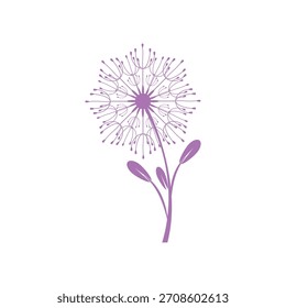 Dandelion logo simple vector and symbol