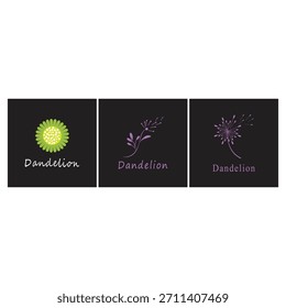 Dandelion logo simple vector and symbol