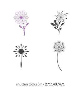 Dandelion logo simple vector and symbol