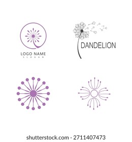 Vetor e símbolo simples do logotipo do dente-de-leão