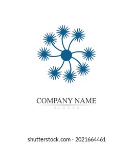 Dandelion logo and symbol flower illustration design