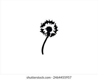 Dandelion logo template. Taraxacum flower vector design. Blowball illustration. Dandelion company - logo vector on white