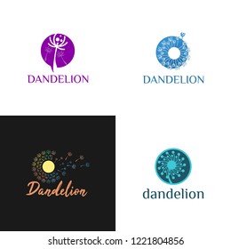 dandelion logo template vector