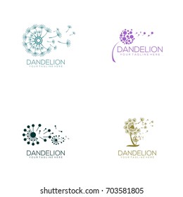 dandelion logo template vector