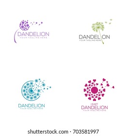 dandelion logo template vector