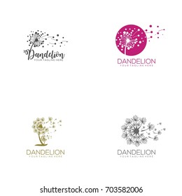 dandelion logo template vector
