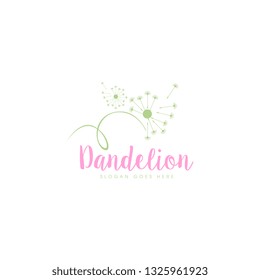 Dandelion logo vector. Flower logo template