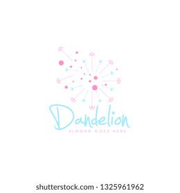 Dandelion logo vector. Flower logo template