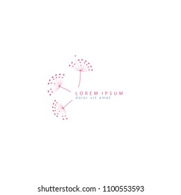 Dandelion logo vector illustration. Dandelion icon 