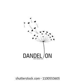 Dandelion logo vector illustration. Dandelion icon 