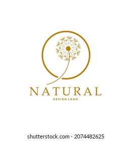 Ilustración vectorial del logotipo de Dandelion. Icono de Dandelion