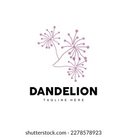 Dandelion Logo, Vector Plant Dandelion flower, Design Icon Template