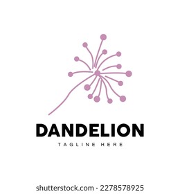Dandelion Logo, Vector Plant Dandelion flower, Design Icon Template