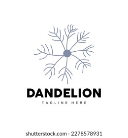 Logo de Dandelion, flor de la planta vectorial de Dandelion, plantilla de iconos de diseño