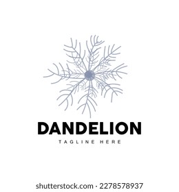 Dandelion Logo, Vector Plant Dandelion flower, Design Icon Template