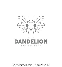 Dandelion Logo, Vector Plant Dandelion flower, Design Icon Template
