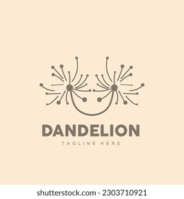 Dandelion Logo, Vector Plant Dandelion flower, Design Icon Template
